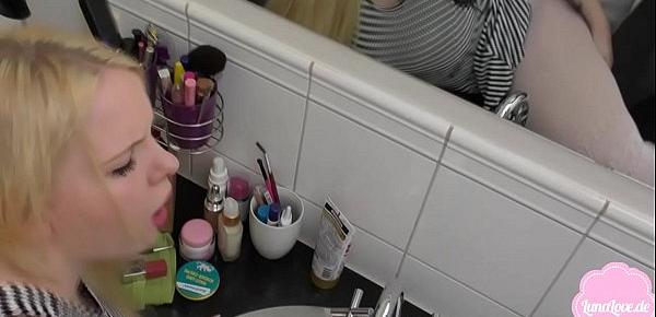  Cute teen gets fucked hard in her mums bathroom
